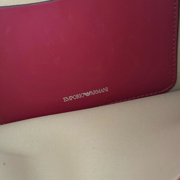EMPORIO ARMANI - Bordeaux Leather Tote Bag - Picture 6 of 8